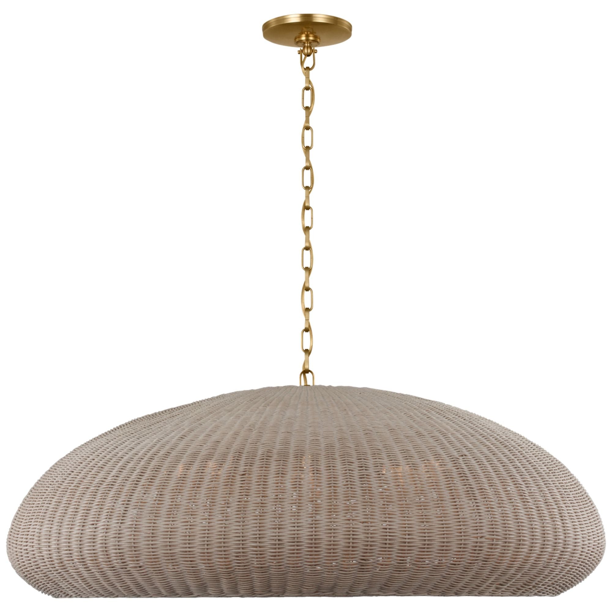 Chapman & Myers Kokomo 44" Wide Pendant in Antique-Burnished Brass with Ash Wicker Shade Ceiling Light W44" x H16.75"