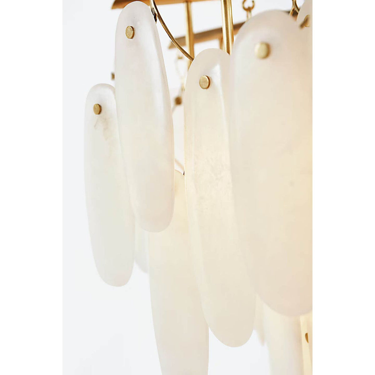 Chapman & Myers Cora Small Waterfall Chandelier in Antique-Burnished Brass with Alabaster W30.5" x H26.25"