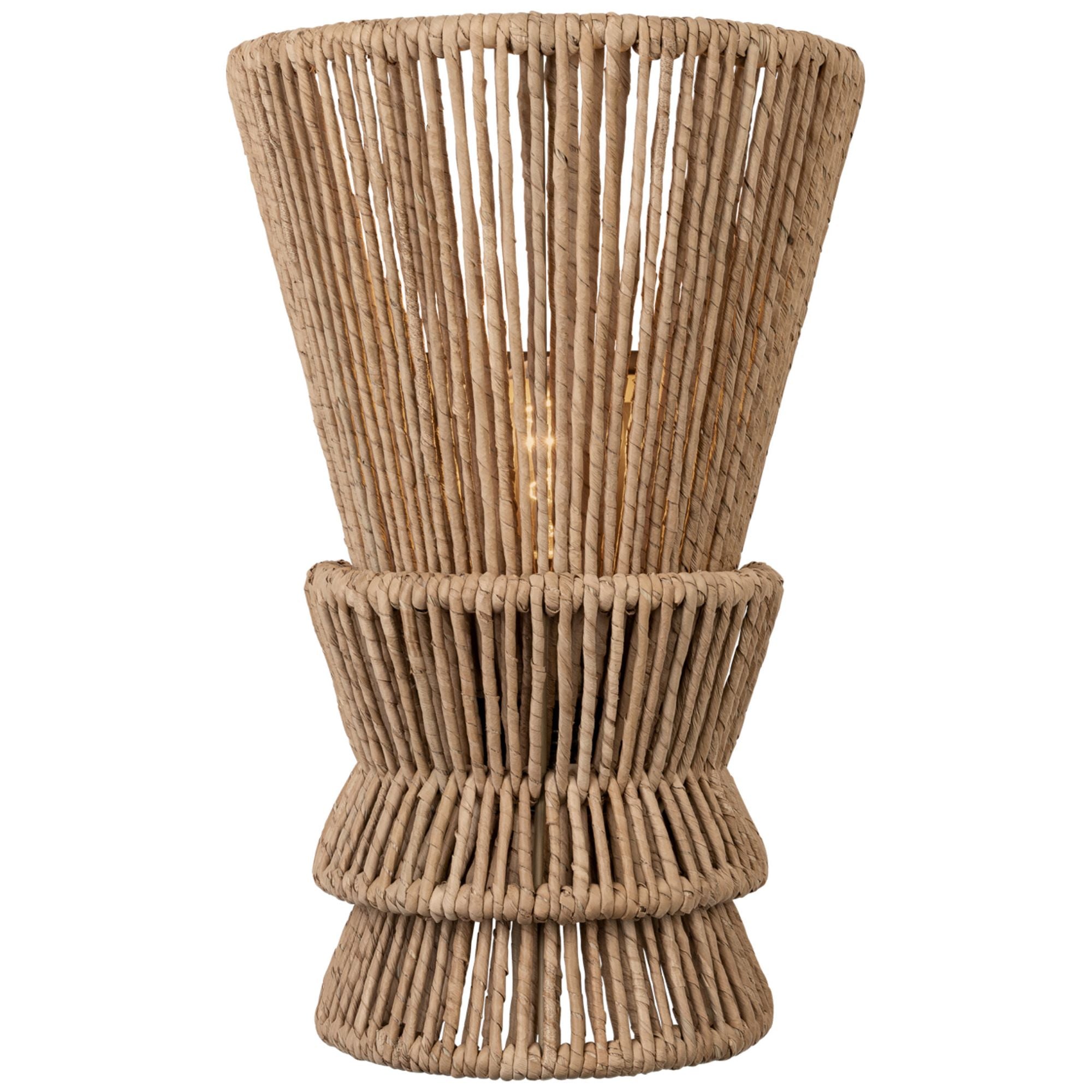 Chapman & Myers Antigua Medium Sconce in Bronze and Natural Abaca Wall Light W10.25" x H16.25"