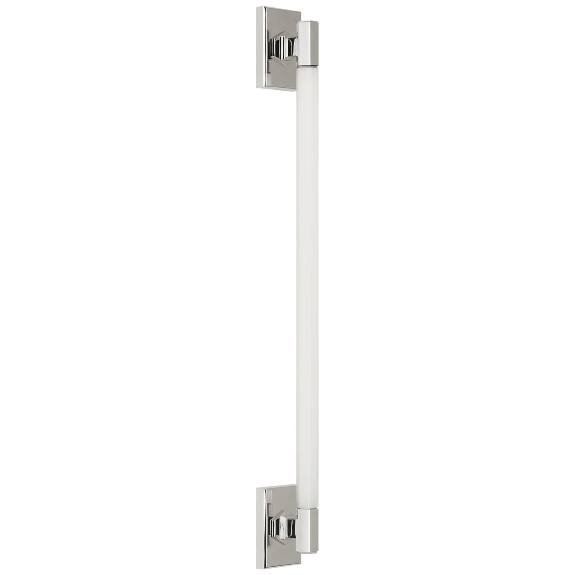 Chapman & Myers Hawthorne 30" Linear Bath Light in Polished Nickel with White Glass Wall Light W2.5" x H30"