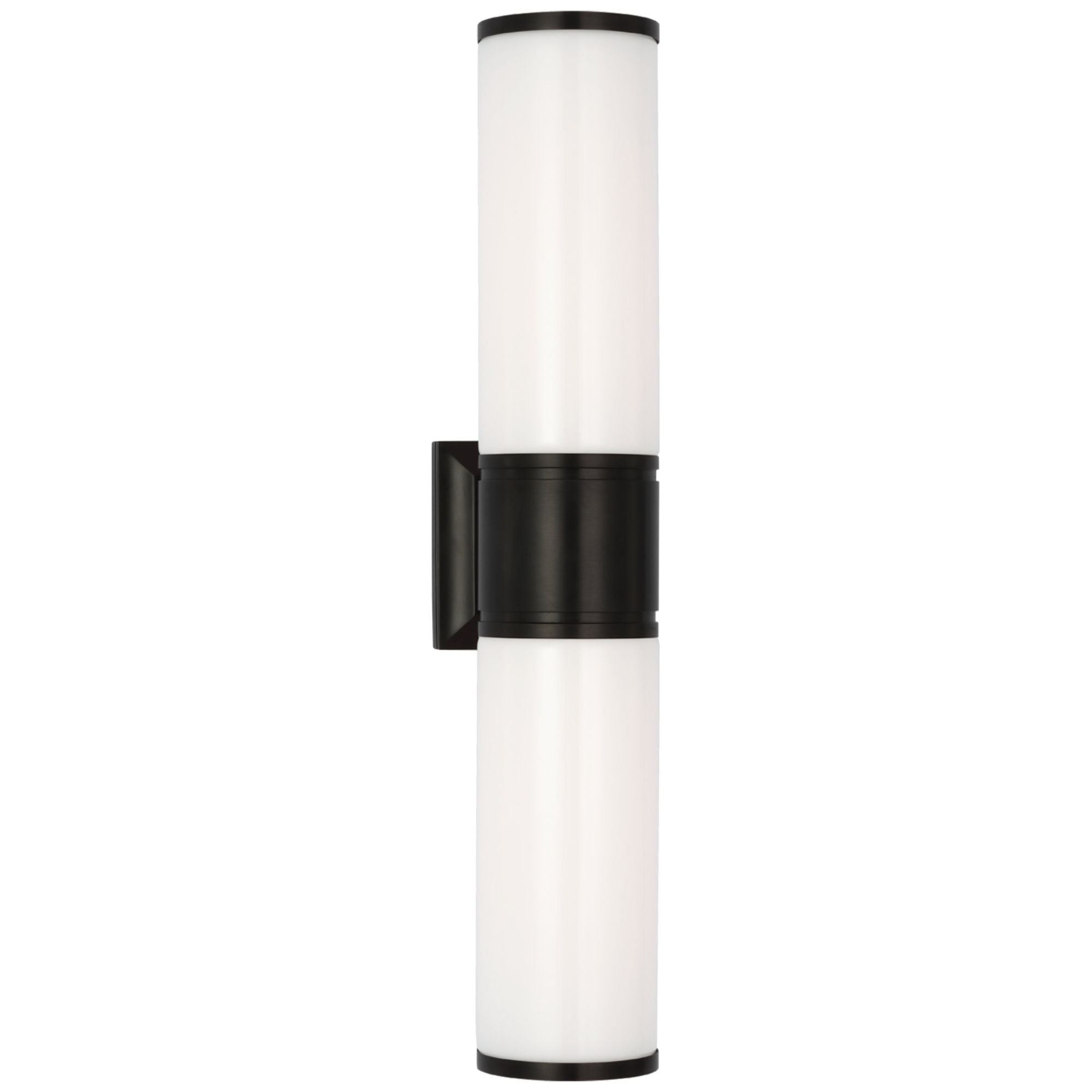 Chapman & Myers Halford 22" Double Bath Sconce in Bronze with White Glass Wall Light W4.5" x H22.25"