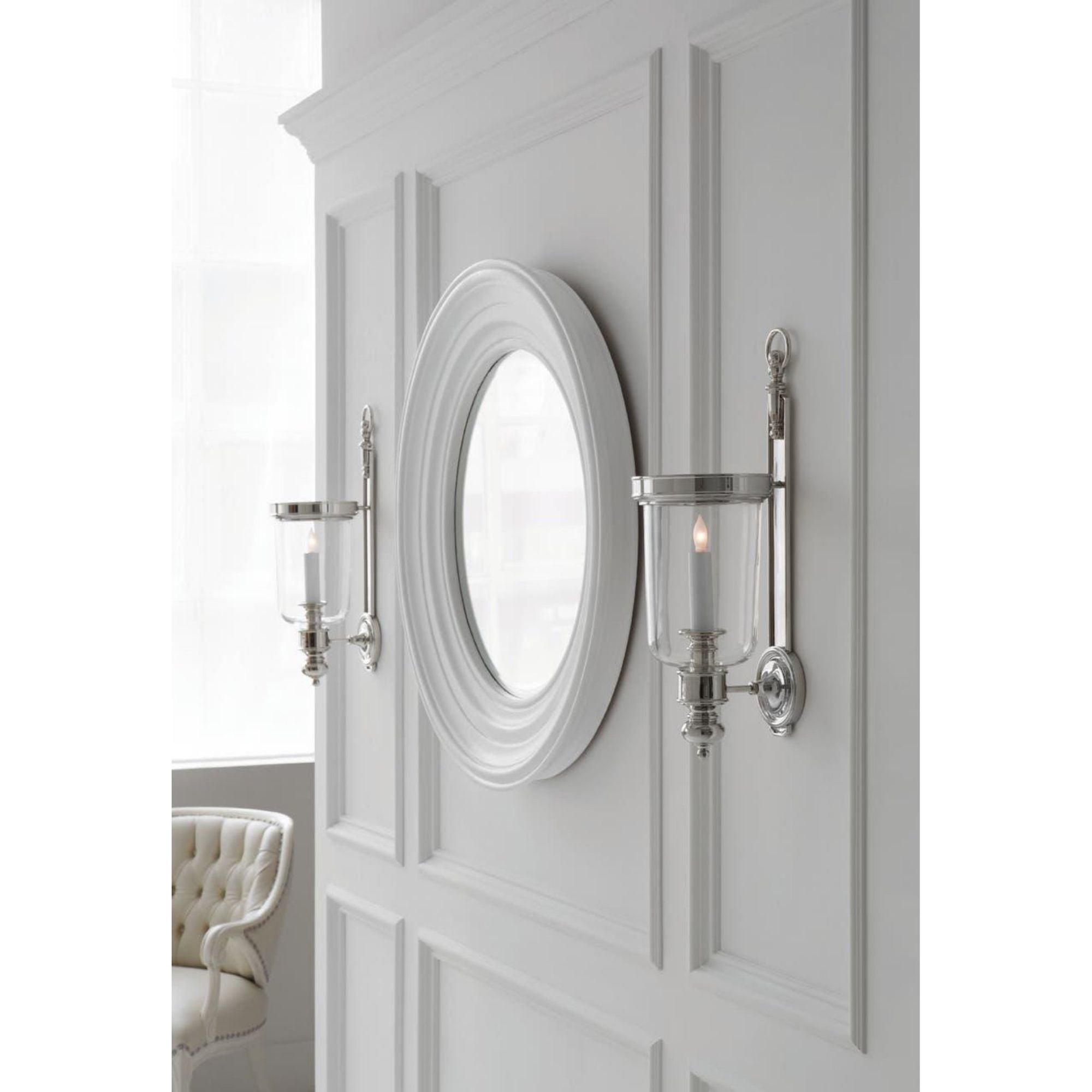 Chapman & Myers Georgian Small Hurricane Wall Sconce in Polished
