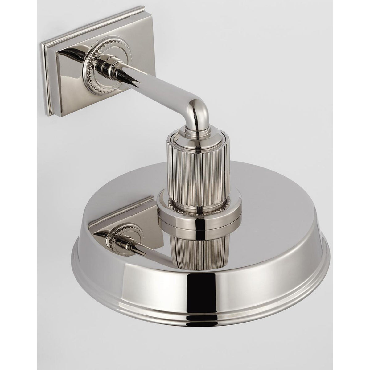 Chapman & Myers Ruhlmann Small Sconce in Polished Nickel with White Glass W9" x H7.75" x E10"