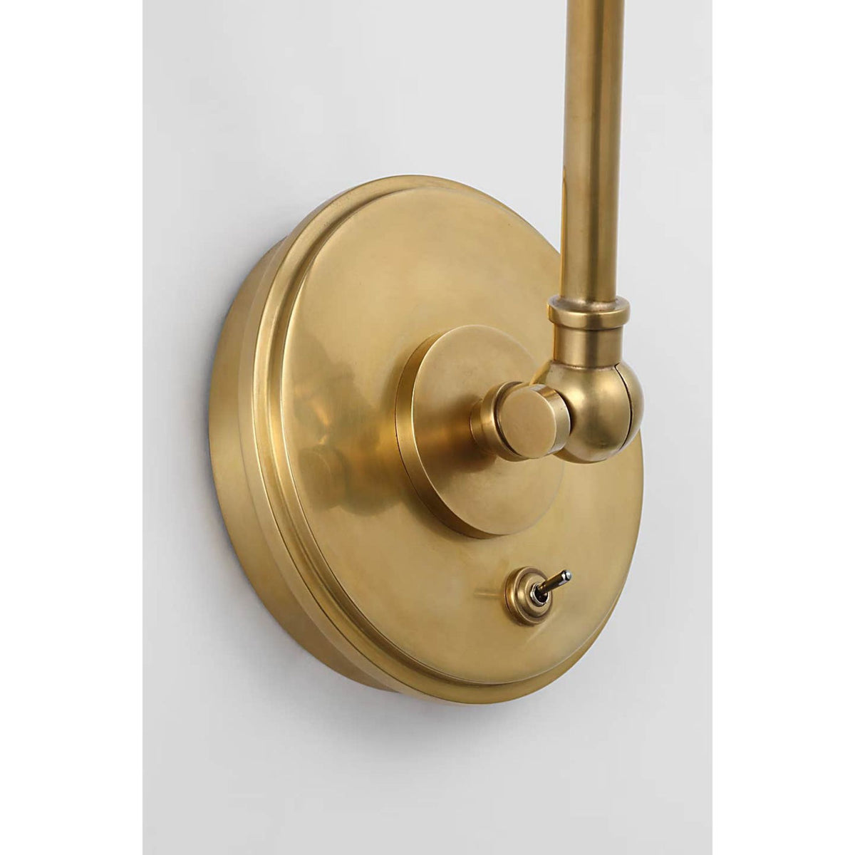 Chapman & Myers Parkington Double Library Wall Light in Antique-Burnished Brass with Clear Glass W8.5" x H14" - 15" x E15.5" - 24.75"