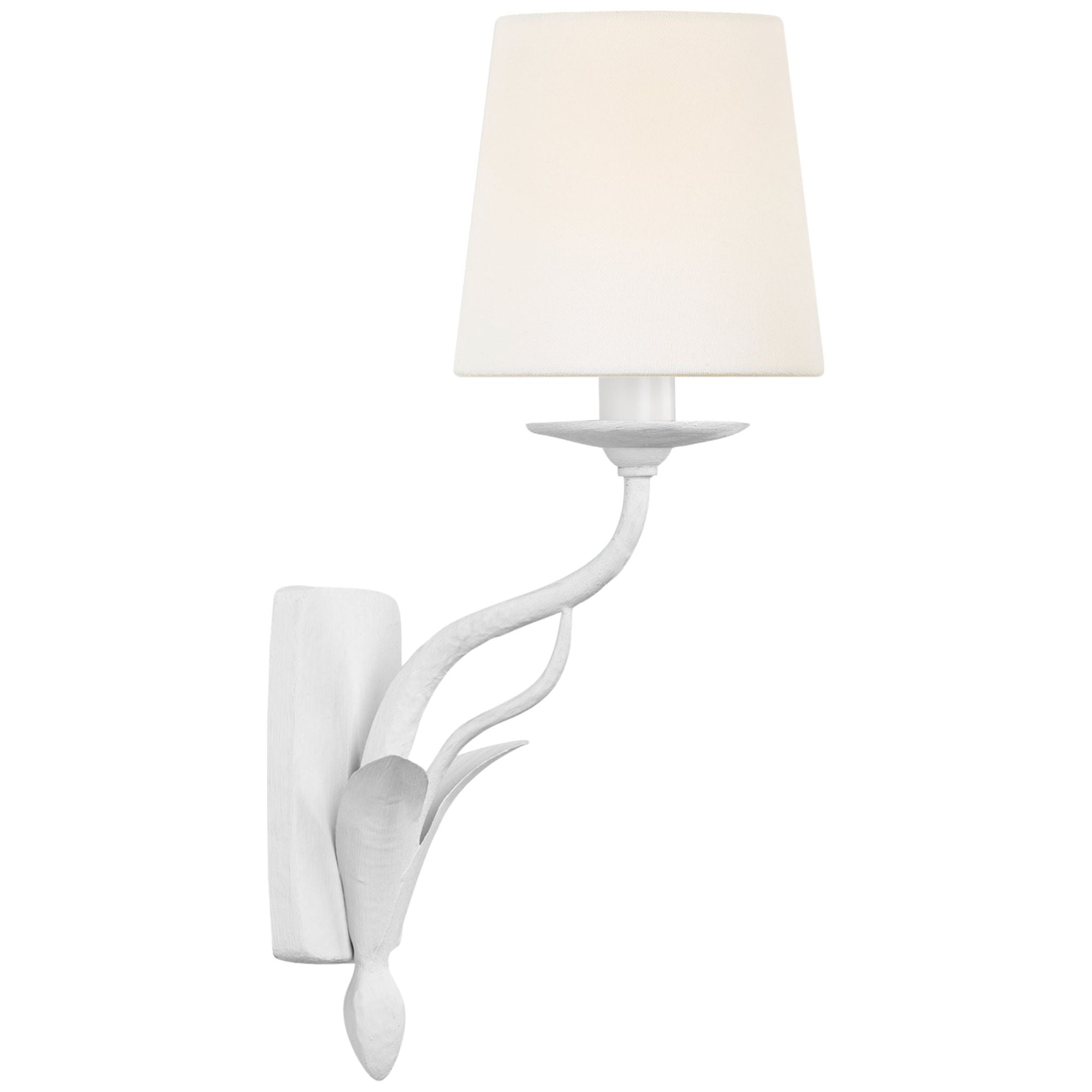 Chapman & Myers Amalfi 15" Sconce in Plaster White with Linen Shade Wall Light W5" x H15.25"