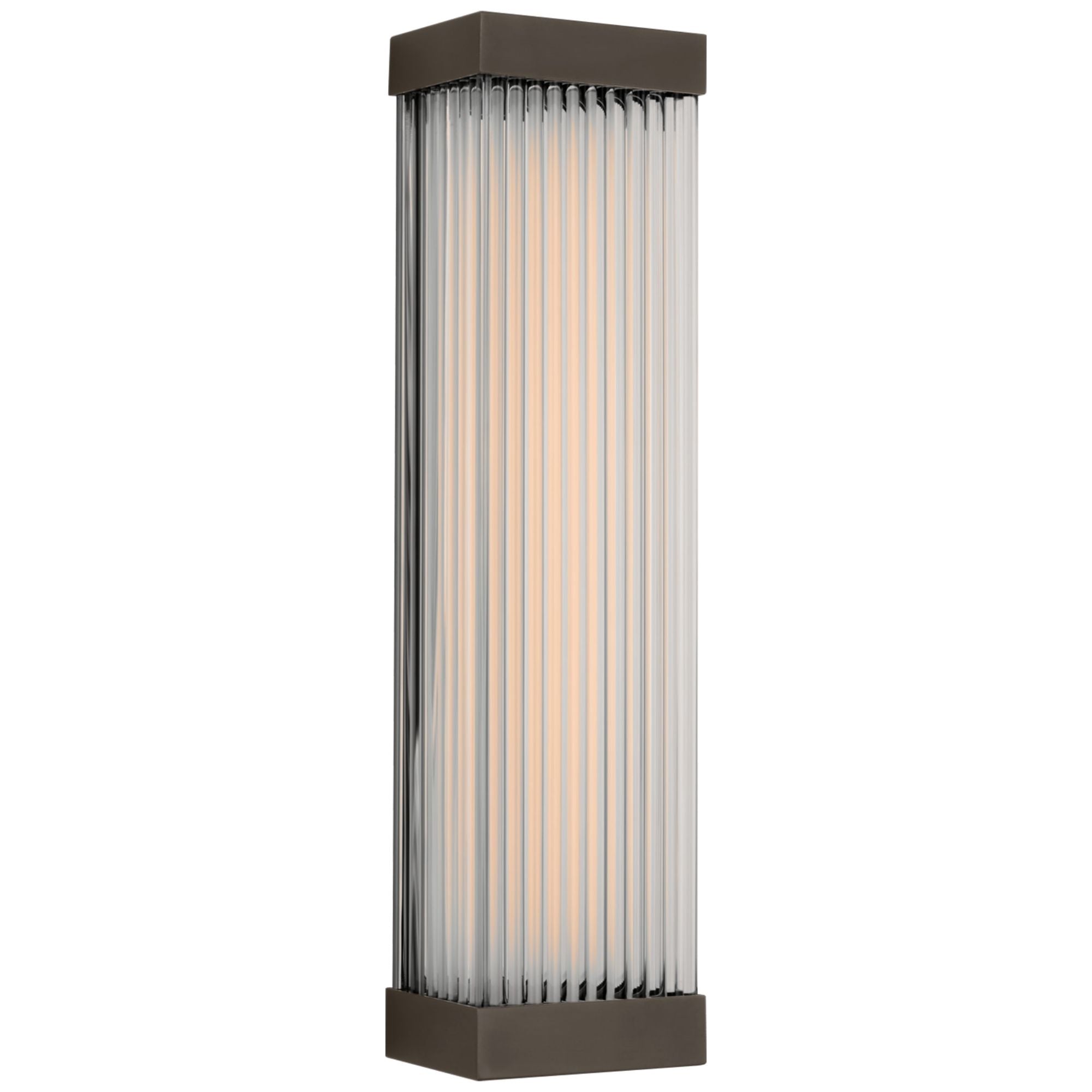 Chapman & Myers Vance 14" Sconce in Bronze with Clear Glass Rods Wall Light W3.5" x H14"