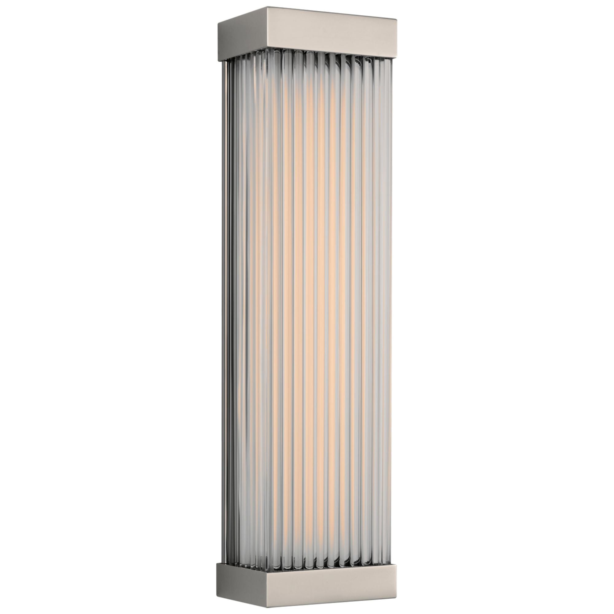 Chapman & Myers Vance 14" Sconce in Polished Nickel with Clear Glass Rods Wall Light W3.5" x H14"