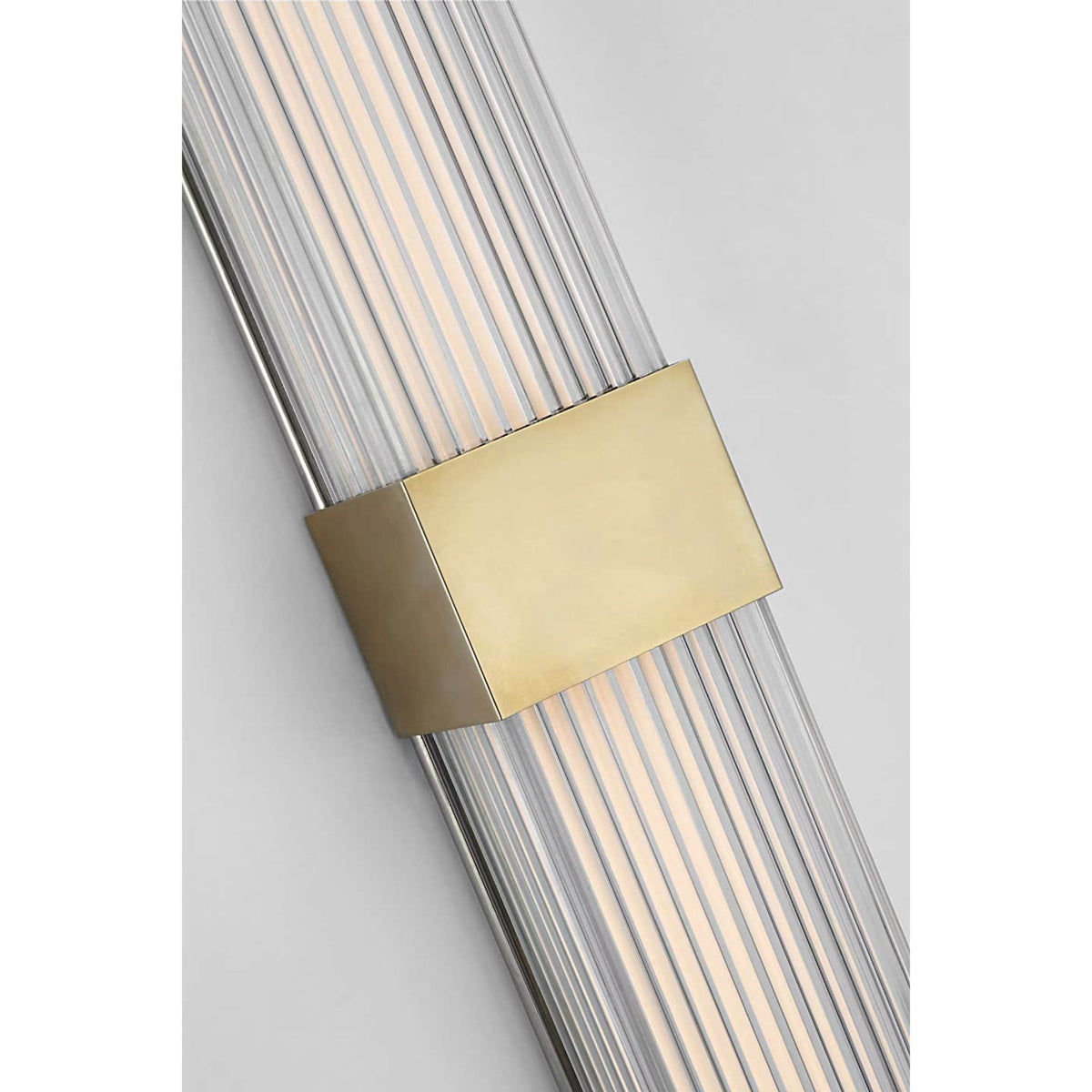 Chapman & Myers Vance 24" Double Sconce in Antique-Burnished Brass with Clear Glass Rods W3.5" x H24" x E2.75"