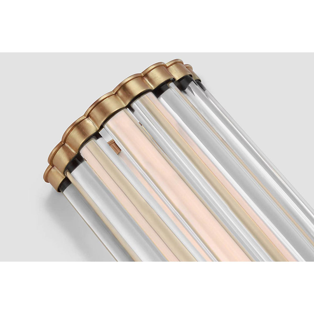 Chapman & Myers Kean 14" Sconce in Antique-Burnished Brass with Clear Glass Rods W5.75" x H14" x E3.75"