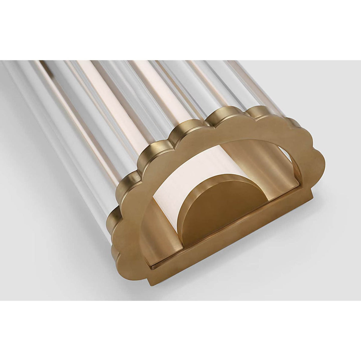 Chapman & Myers Kean 14" Sconce in Antique-Burnished Brass with Clear Glass Rods W5.75" x H14" x E3.75"
