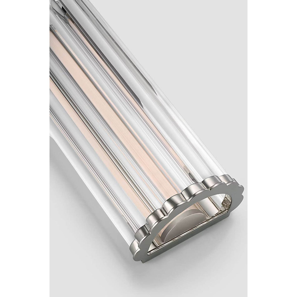 Chapman & Myers Kean 14" Sconce in Polished Nickel with Clear Glass Rods W5.75" x H14" x E3.75"