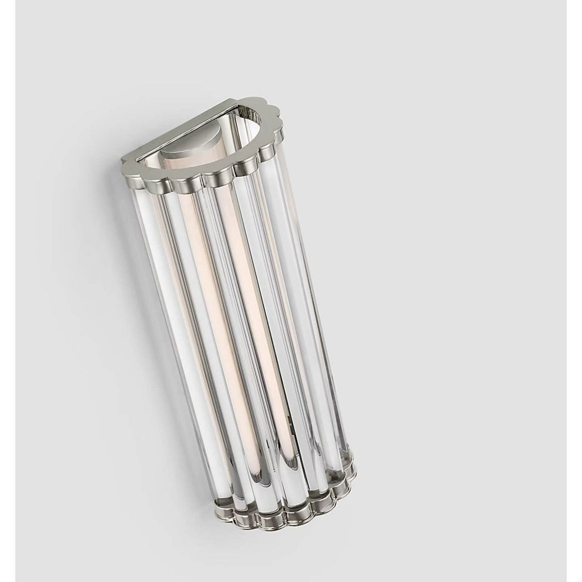 Chapman & Myers Kean 14" Sconce in Polished Nickel with Clear Glass Rods W5.75" x H14" x E3.75"