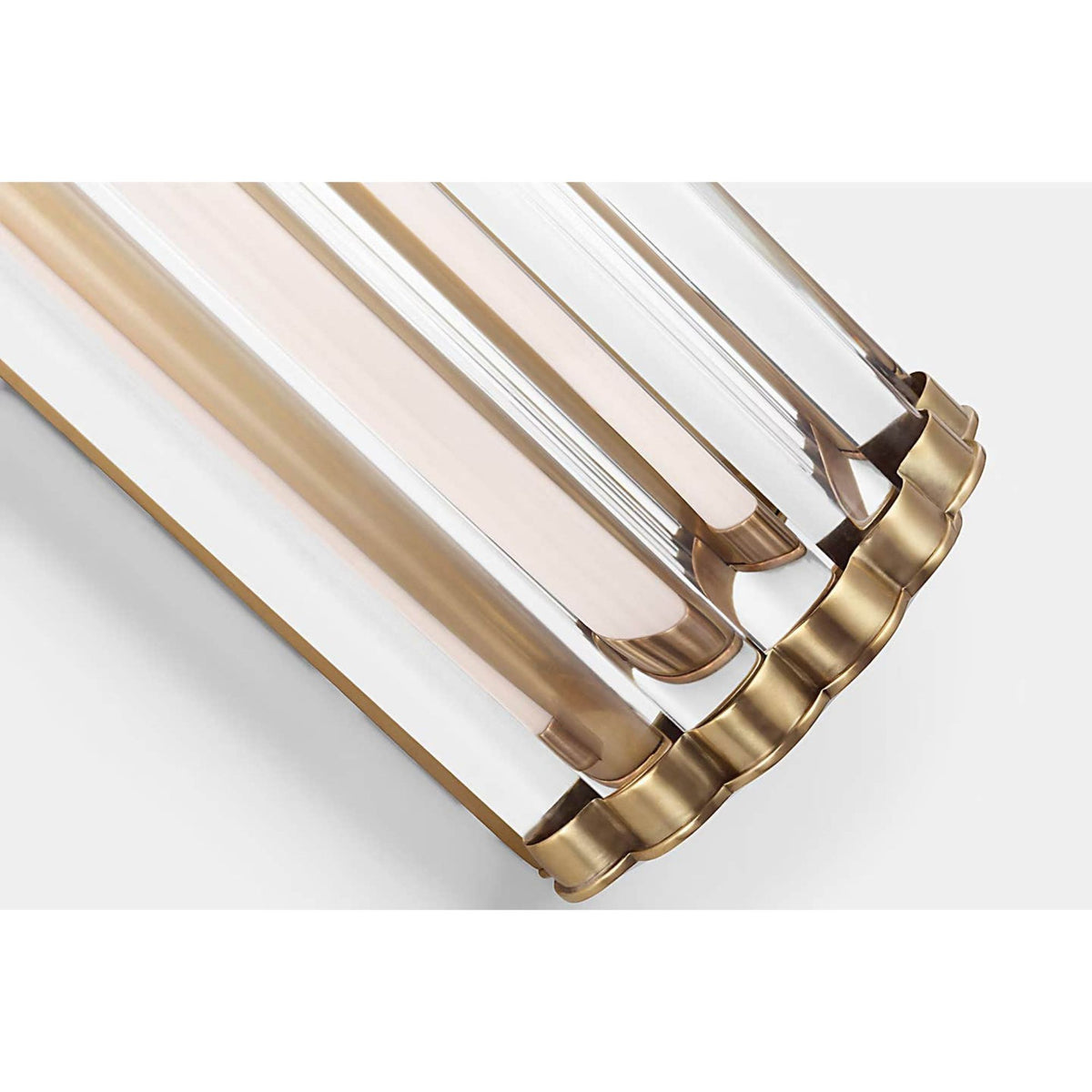 Chapman & Myers Kean 21" Sconce in Antique-Burnished Brass with Clear Glass Rods W5.75" x H21" x E3.75"