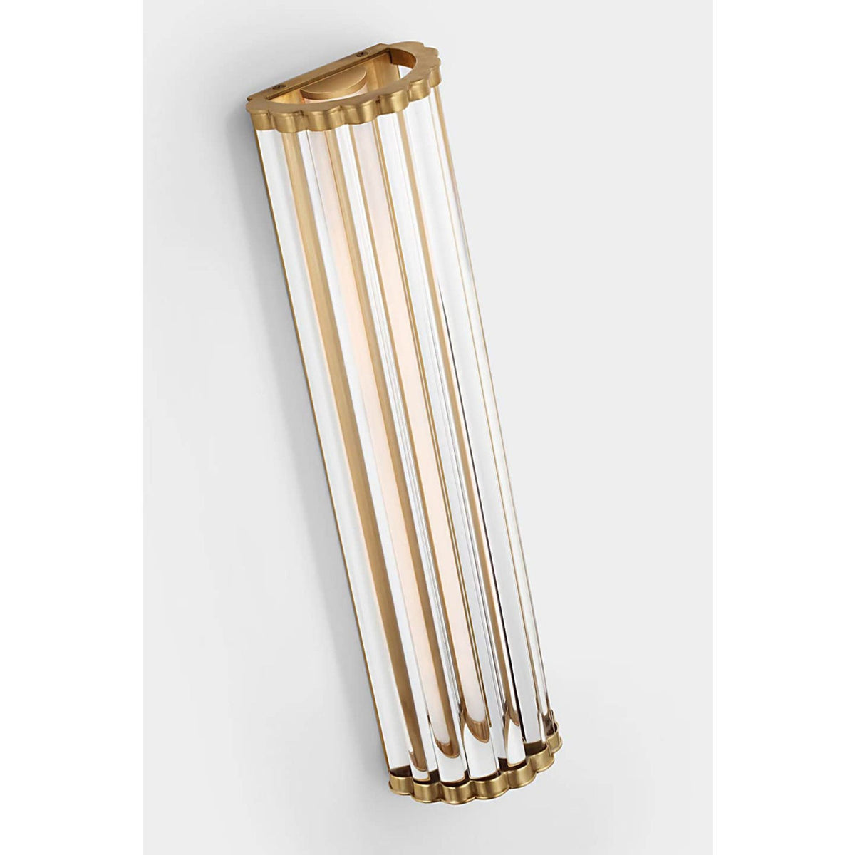 Chapman & Myers Kean 21" Sconce in Antique-Burnished Brass with Clear Glass Rods W5.75" x H21" x E3.75"