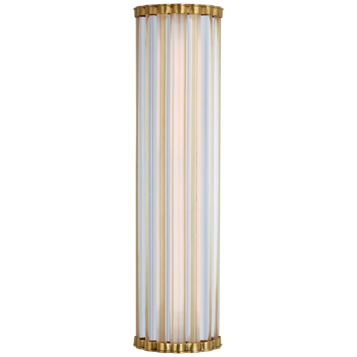 Chapman & Myers Kean 21" Sconce in Antique-Burnished Brass with Clear Glass Rods W5.75" x H21" x E3.75"