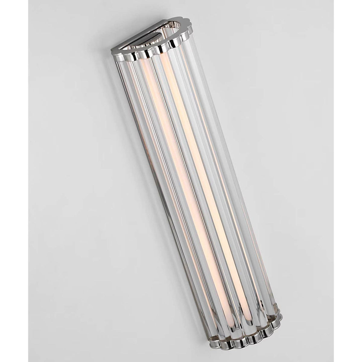 Chapman & Myers Kean 21" Sconce in Polished Nickel with Clear Glass Rods W5.75" x H21" x E3.75"