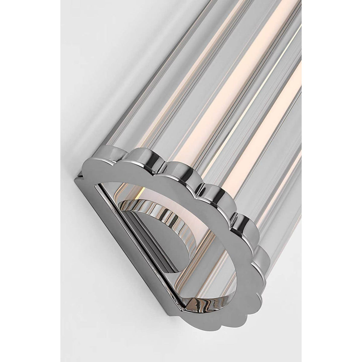 Chapman & Myers Kean 21" Sconce in Polished Nickel with Clear Glass Rods W5.75" x H21" x E3.75"