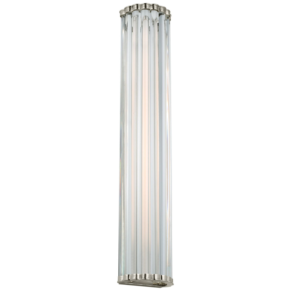 Chapman & Myers Kean 28" Sconce in Polished Nickel with Clear Glass Rods W5.75" x H28" x E3.75"
