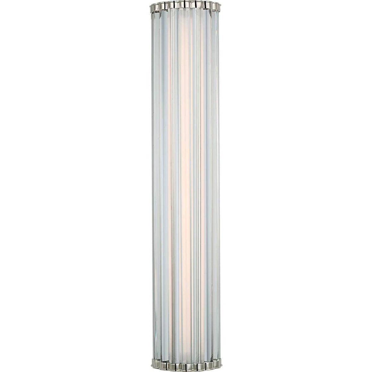 Chapman & Myers Kean 28" Sconce in Polished Nickel with Clear Glass Rods W5.75" x H28" x E3.75"