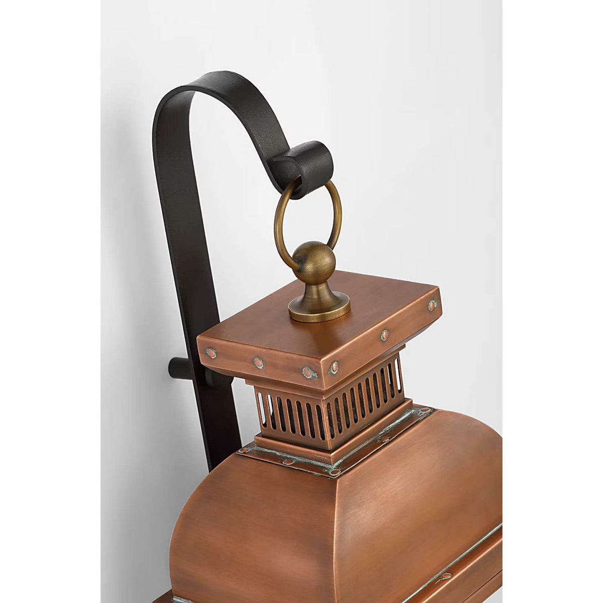 Chapman & Myers Suffork Tall Scroll Arm Lantern in Natural Copper W8" x H29.25" x E7.5"