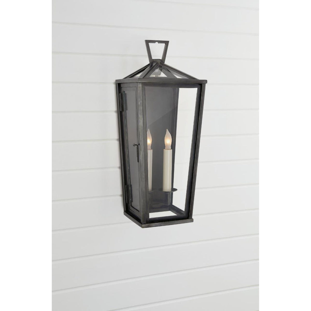 Chapman & Myers Darlana Small Tall 3/4 Wall Lantern in Bronze W7.5" x H18.5" x E6.75"