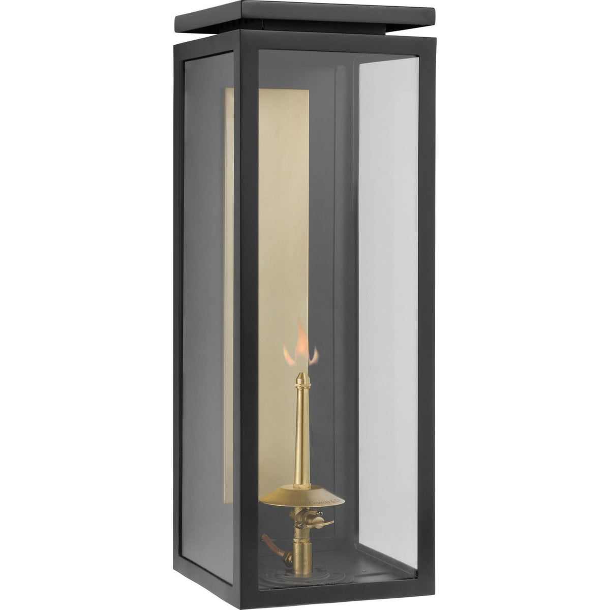 Chapman & Myers Fresno Large 3/4 Gas Wall Lantern in Matte Black with Clear Glass W7" x H20.25" x E8.25"