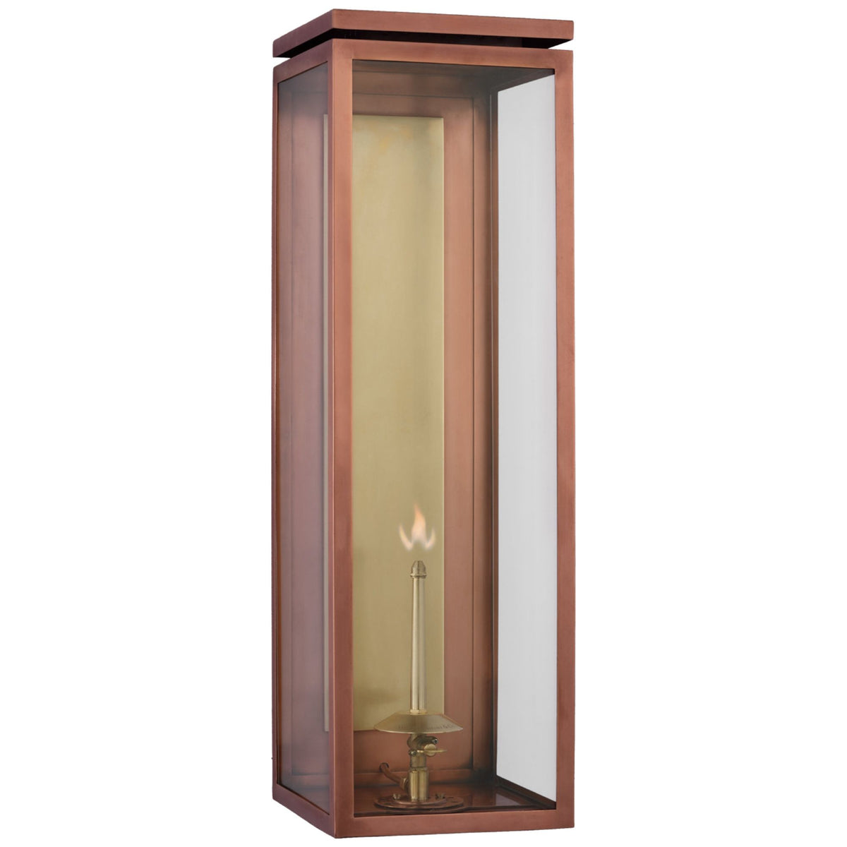 Chapman & Myers Fresno XL 3/4 Gas Wall Lantern in Soft Copper with Clear Glass W8" x H26.25" x E9.25"