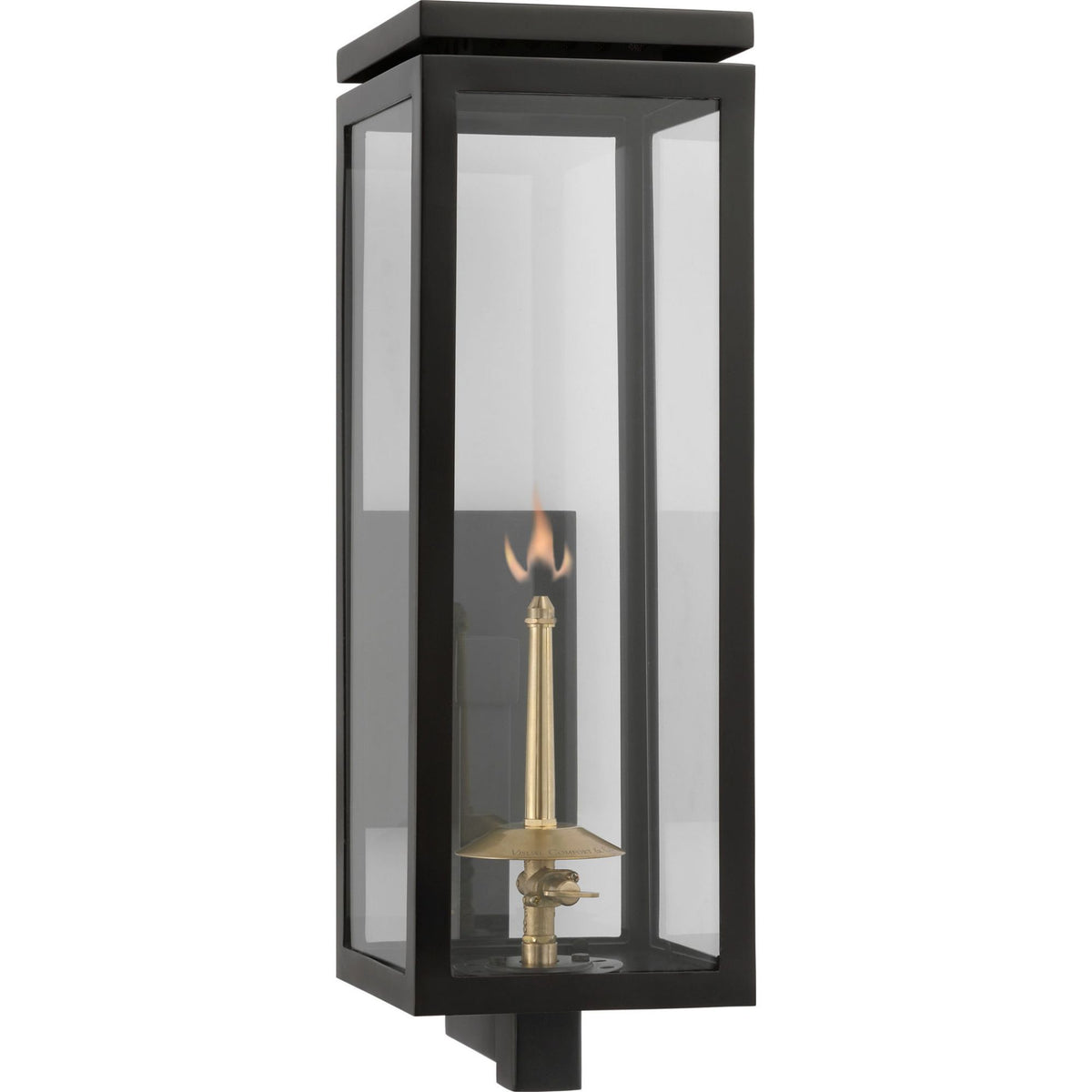 Chapman & Myers Fresno Medium Bracketed Gas Wall Lantern in Matte Black with Clear Glass W6" x H18.75" x E9.25"