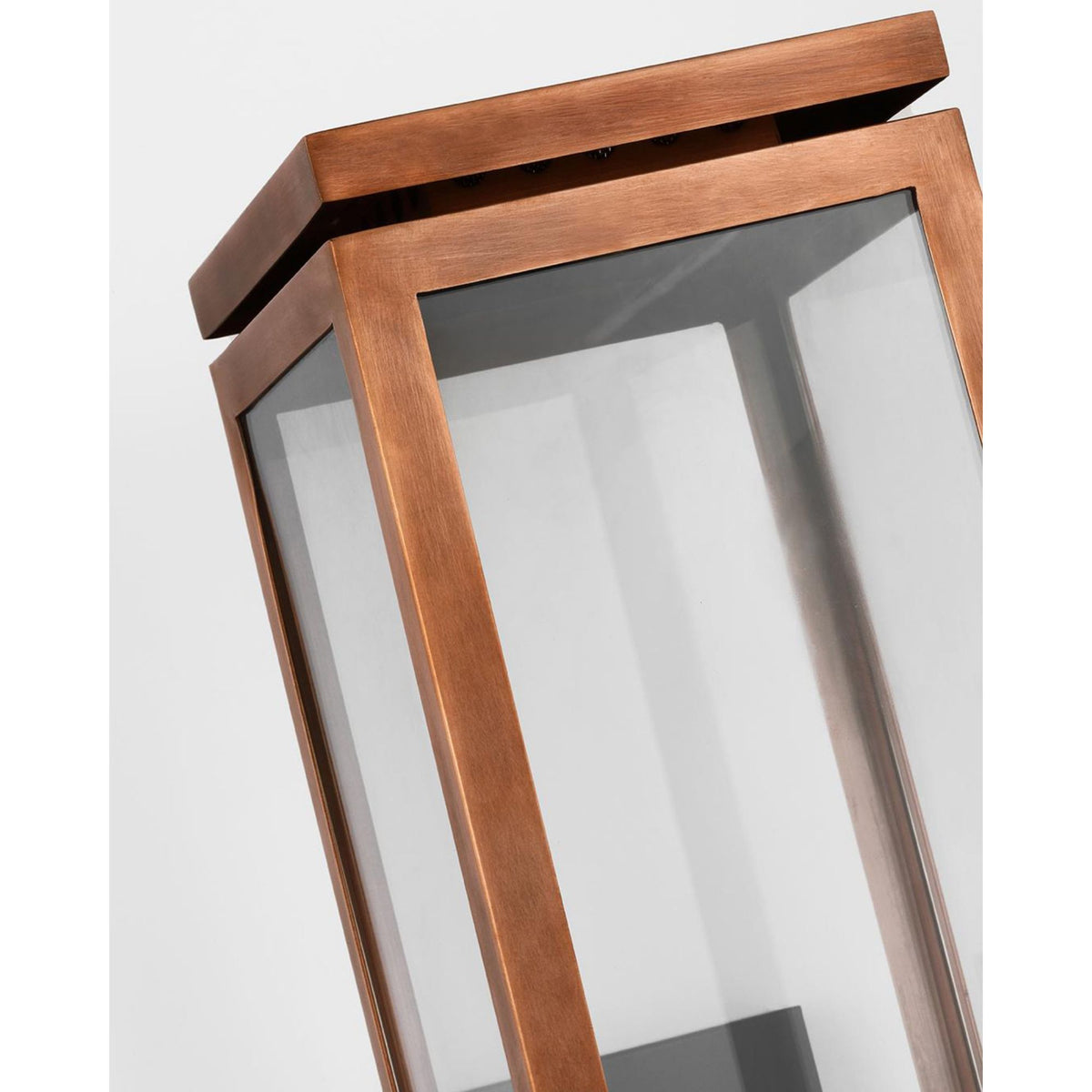 Chapman & Myers Fresno Medium Bracketed Gas Wall Lantern in Soft Copper with Clear Glass W6" x H18.75" x E9.25"