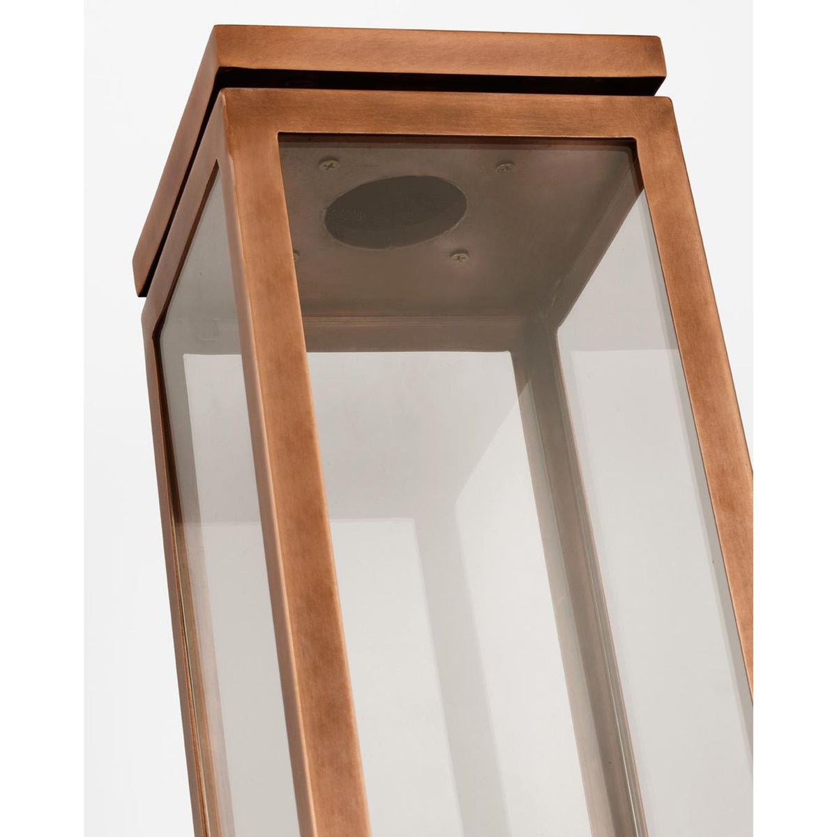 Chapman & Myers Fresno Large Bracketed Gas Wall Lantern in Soft Copper with Clear Glass W6" x H22.75" x E9.25"