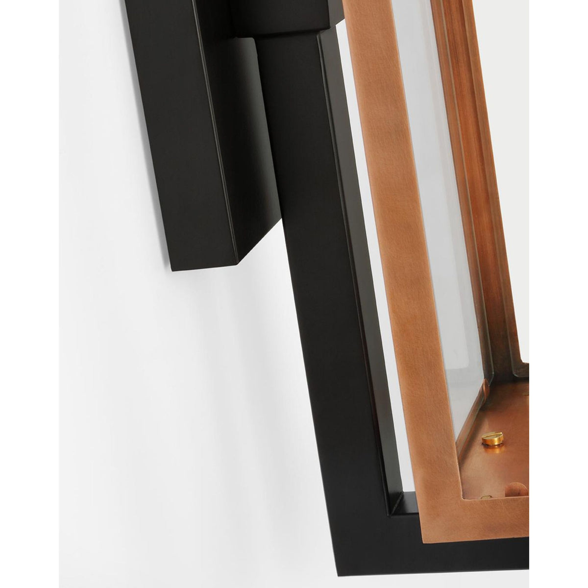 Chapman & Myers Fresno Large Bracketed Gas Wall Lantern in Soft Copper with Clear Glass W6" x H22.75" x E9.25"