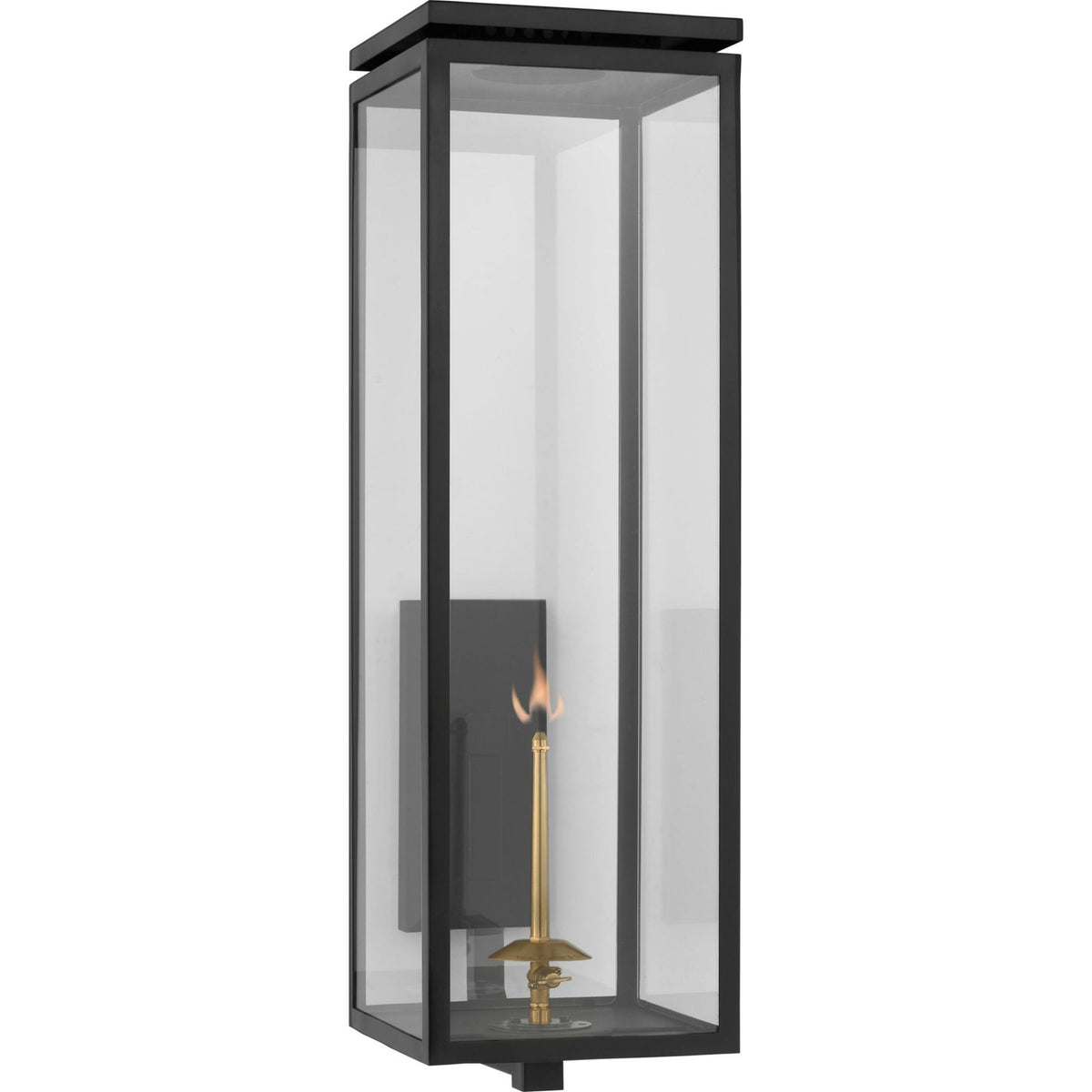 Chapman & Myers Fresno Grande Bracketed Gas Wall Lantern in Matte Black with Clear Glass W9" x H30.5" x E12.25"