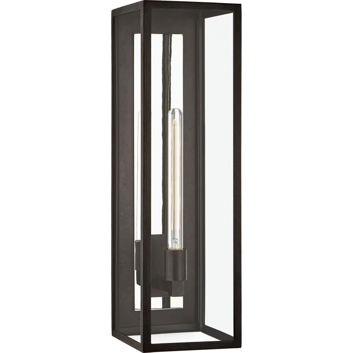 Chapman & Myers Fresno Grande 3/4 Wall Lantern in Aged Iron with Clear Glass W8" x H26" x E8.75"