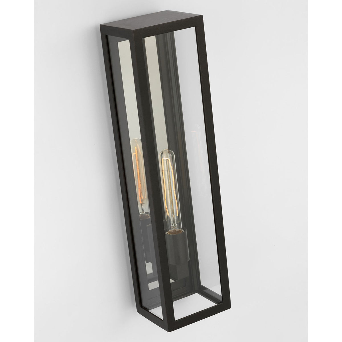 Chapman & Myers Fresno Large Tall 3/4 Wall Lantern in Aged Iron with Clear Glass W5.5" x H22" x E5.25"