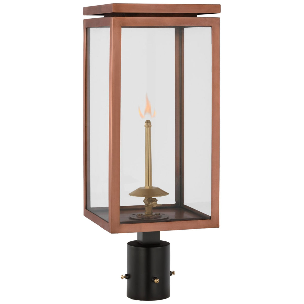 Chapman & Myers Fresno Medium Gas Post in Soft Copper with Clear Glass W8" x H21.75"