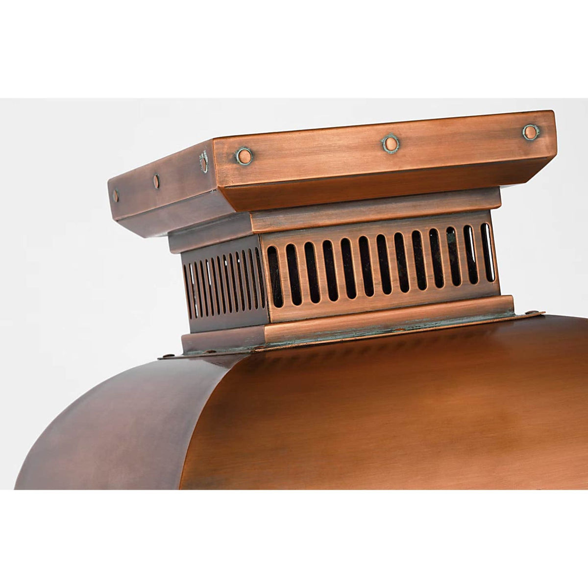 Chapman & Myers Suffork Post Lantern in Natural Copper with Clear Glass W9.75" x H24.25"