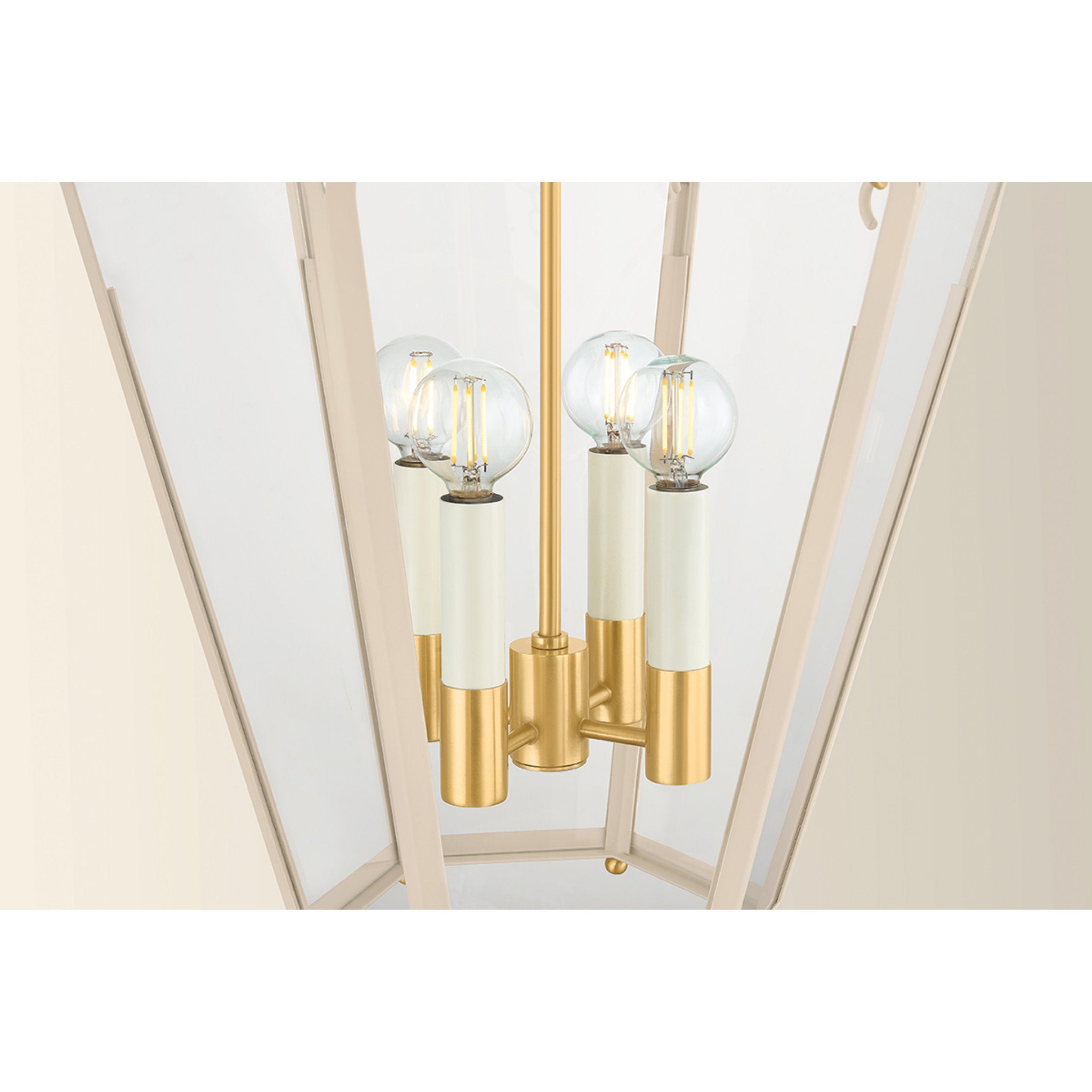 Clarisse 4-Light Lantern in Aged Brass 16W x 26.25H (Soft Bisque)