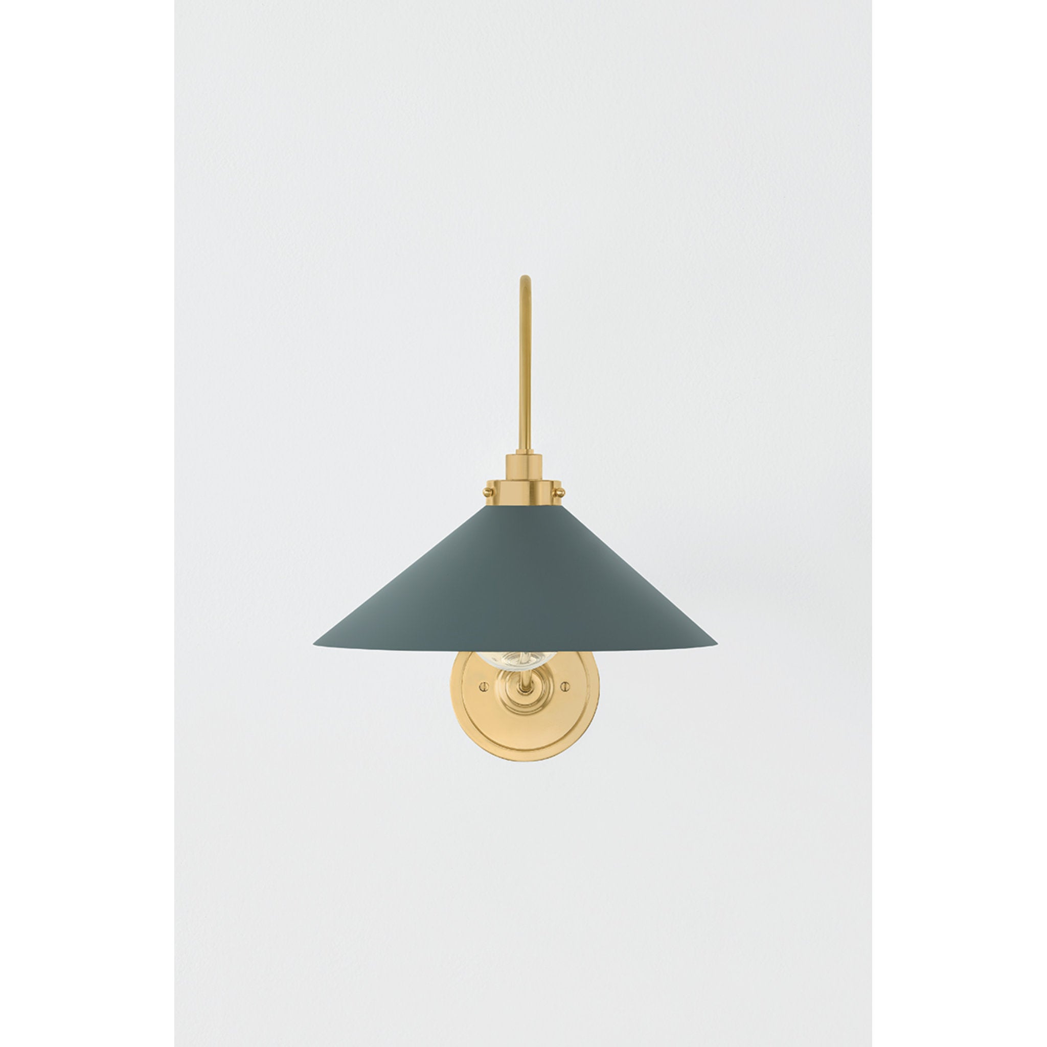 Clivedon 1-Light Wall Sconce in Aged Brass by Mark D. Sikes 12W x 16H (Soft Studio Green)