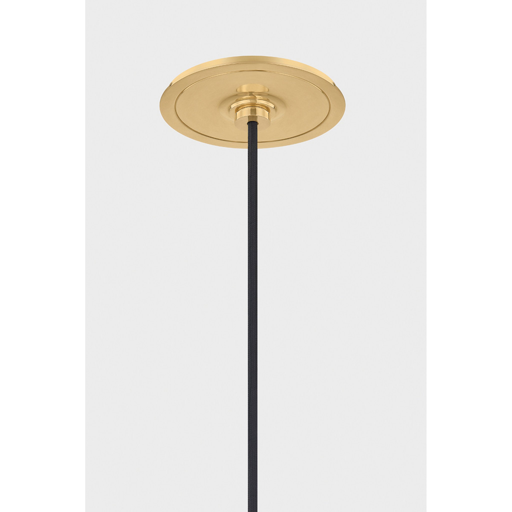 Clivedon 1-Light Pendant in Aged Brass by Mark D. Sikes 12W x 6.5H (Soft Studio Green)