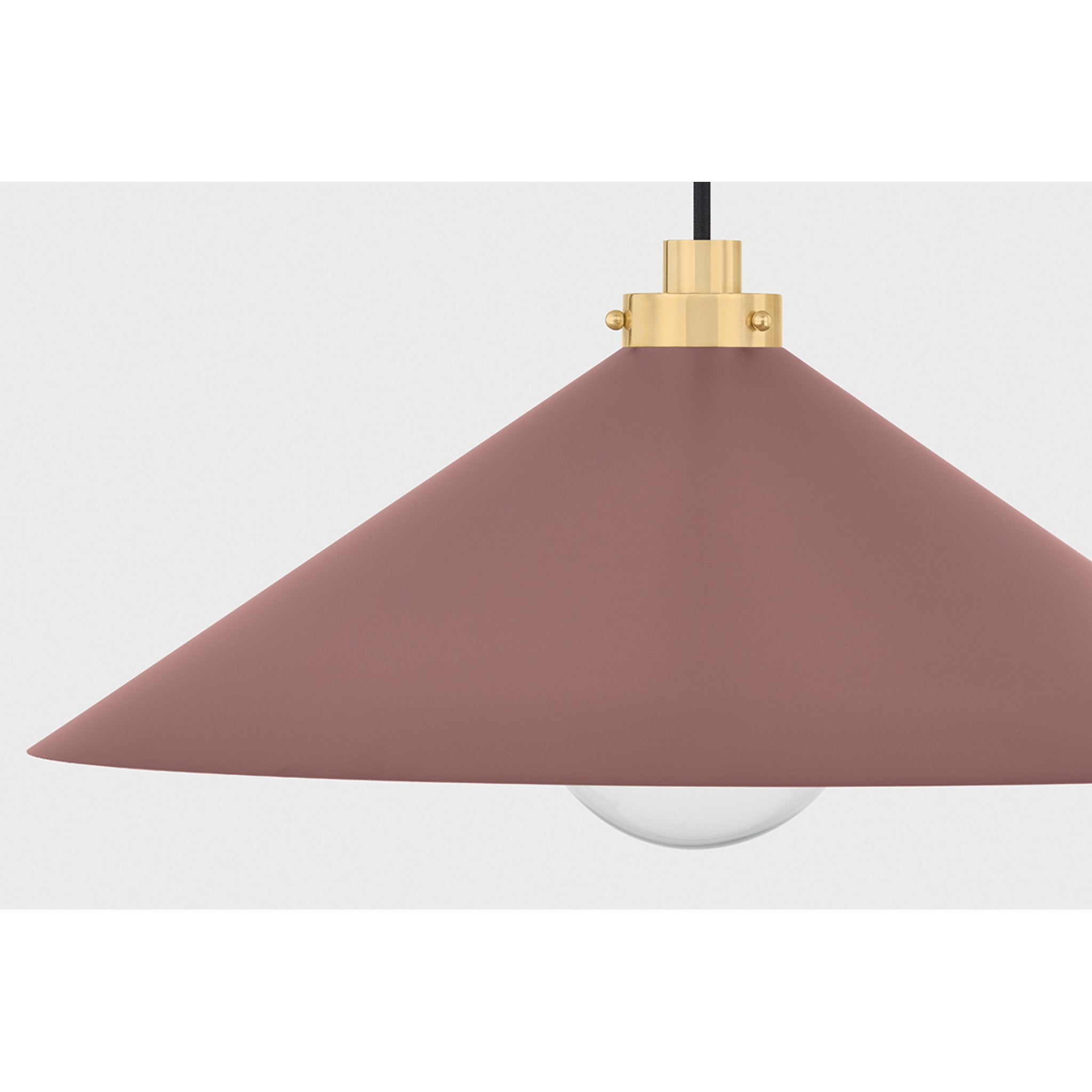 Clivedon 1-Light Pendant in Aged Brass by Mark D. Sikes 20W x 8.5H (Soft Crimson)