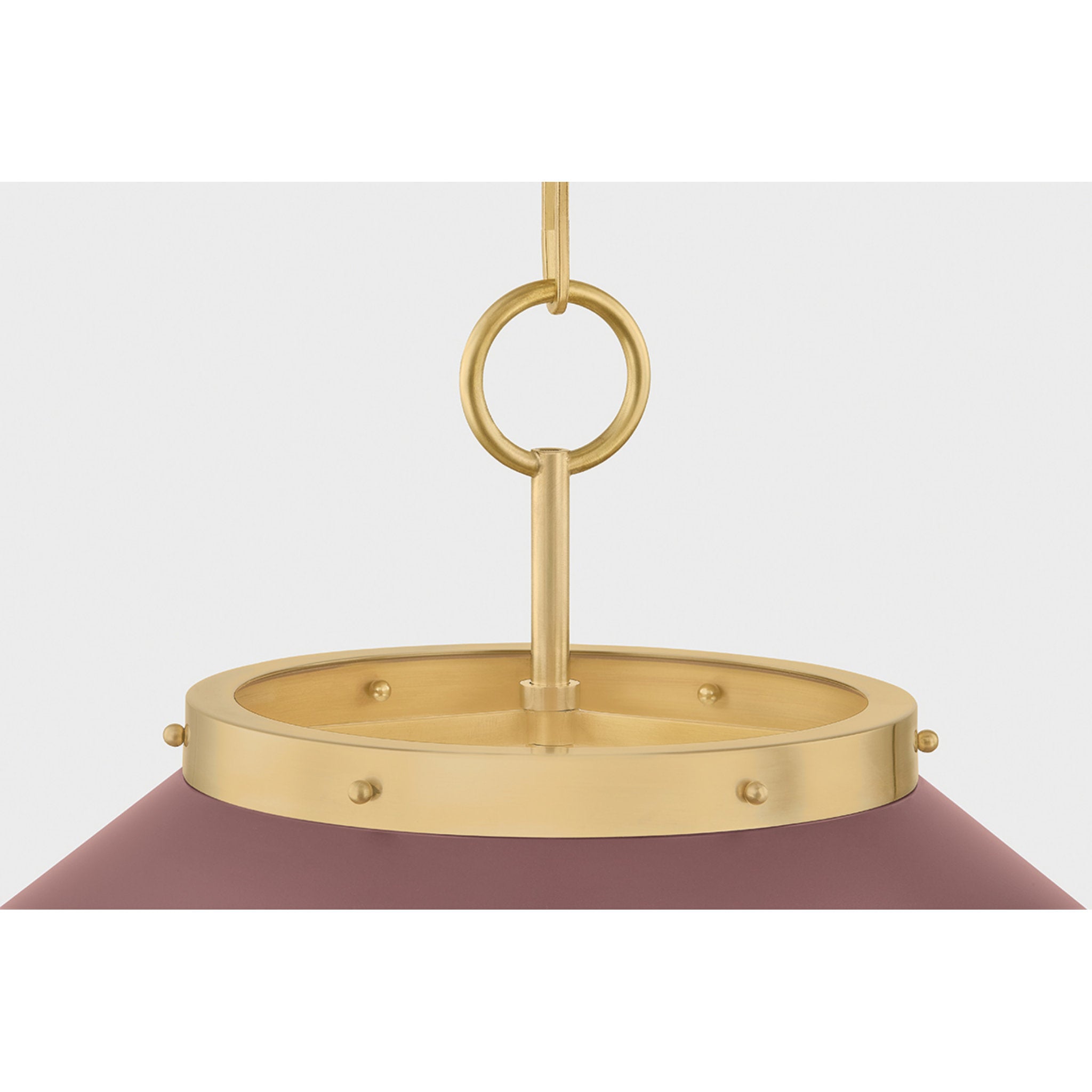 Clivedon 5-Light Chandelier in Aged Brass by Mark D. Sikes 27.5W x 20.25H (Soft Crimson)