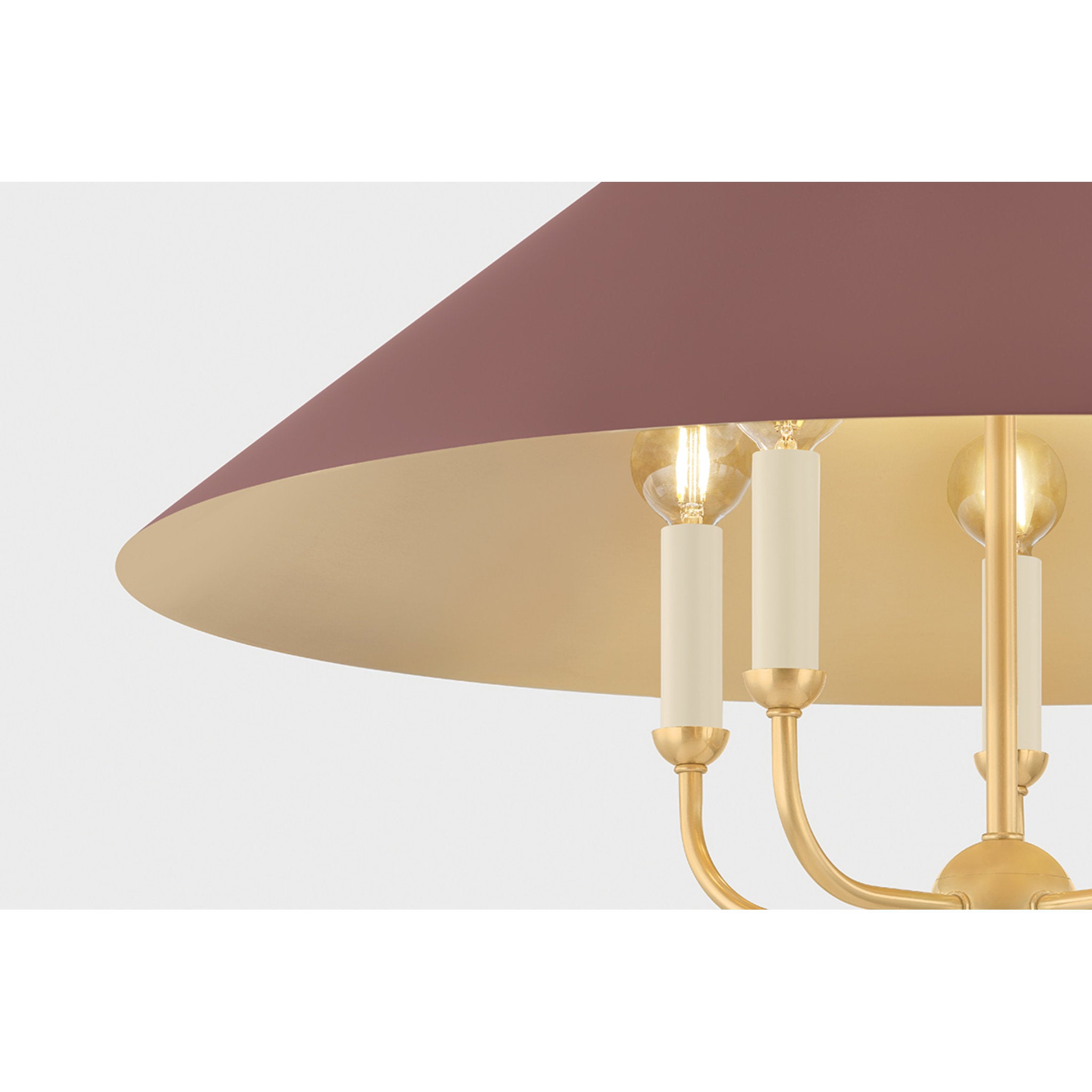 Clivedon 5-Light Chandelier in Aged Brass by Mark D. Sikes 27.5W x 20.25H (Soft Crimson)