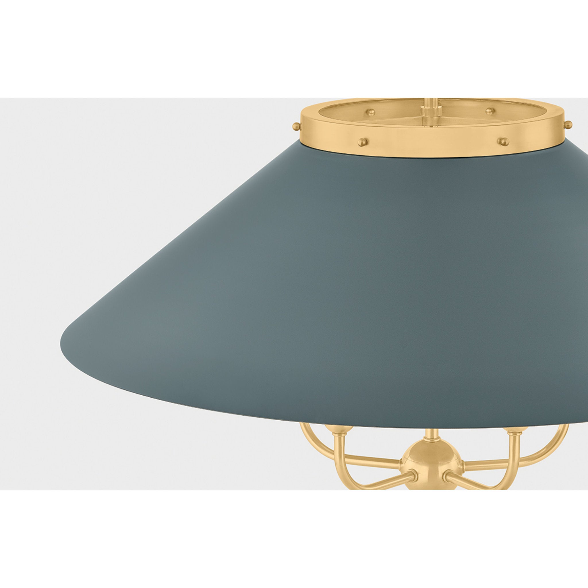 Clivedon 5-Light Chandelier in Aged Brass by Mark D. Sikes 27.5W x 20.25H (Soft Studio Green)