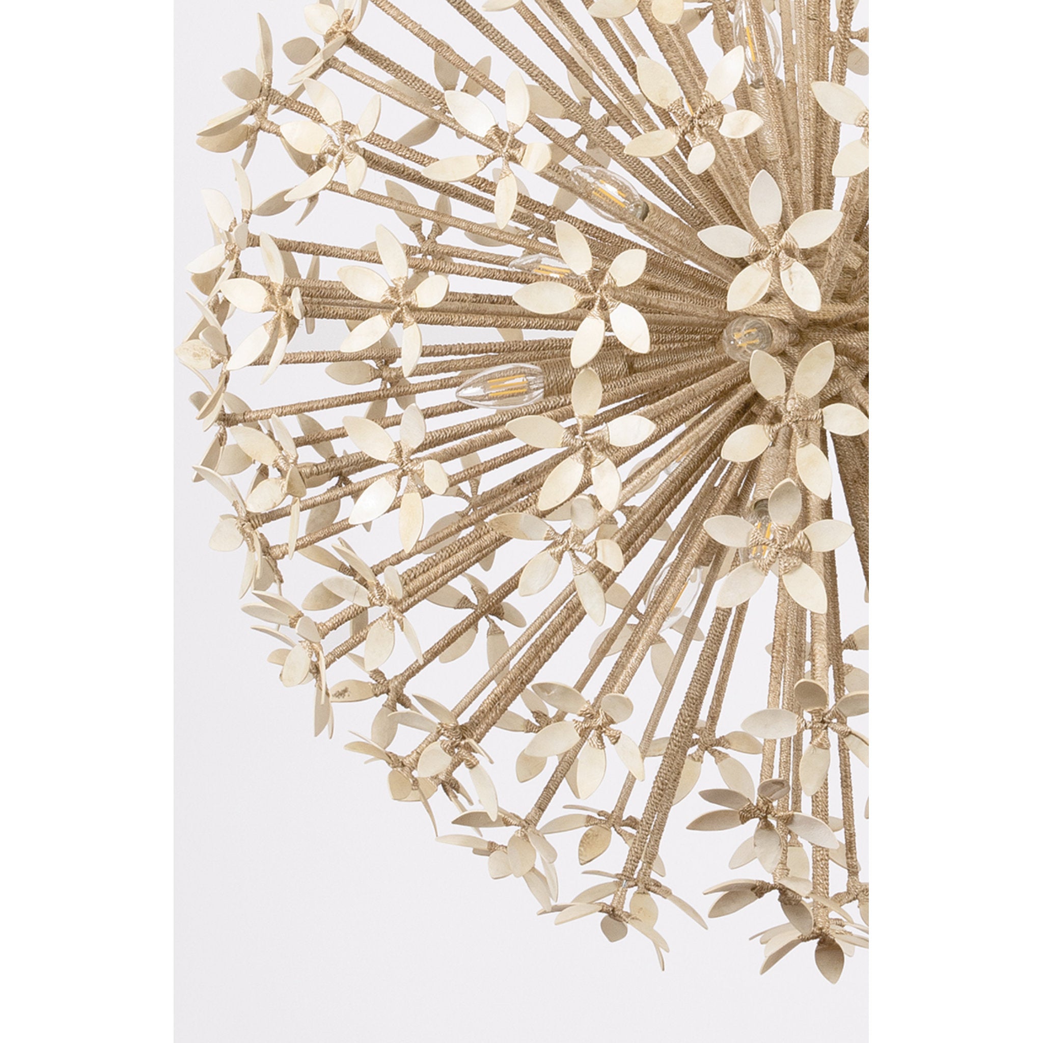 Corfu 16-Light Chandelier in Ivory Coco 40W x 39.75H