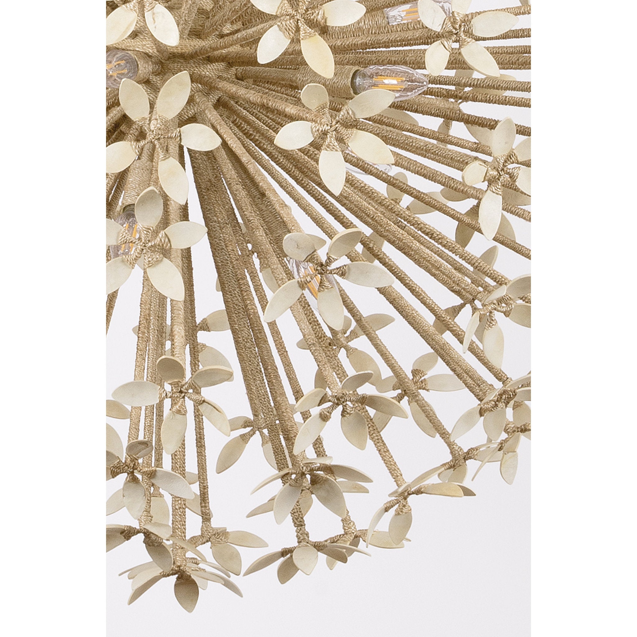 Corfu 16-Light Chandelier in Ivory Coco 40W x 39.75H