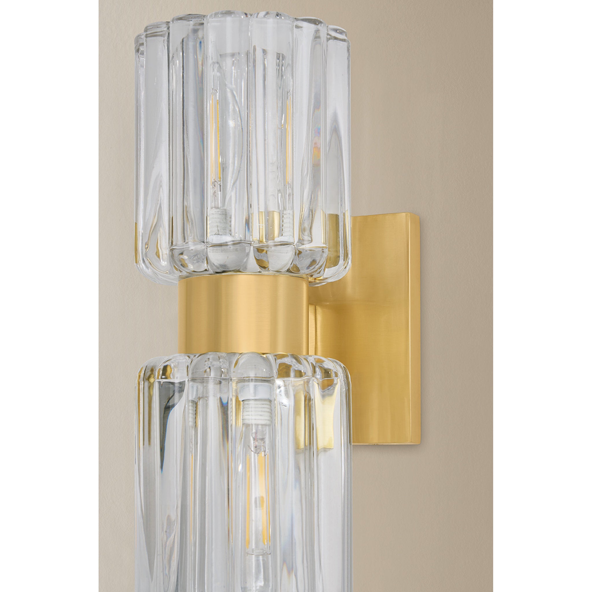 Danae 2-Light Bath and Vanity in Aged Brass 5L x 4.25W x 10.5H