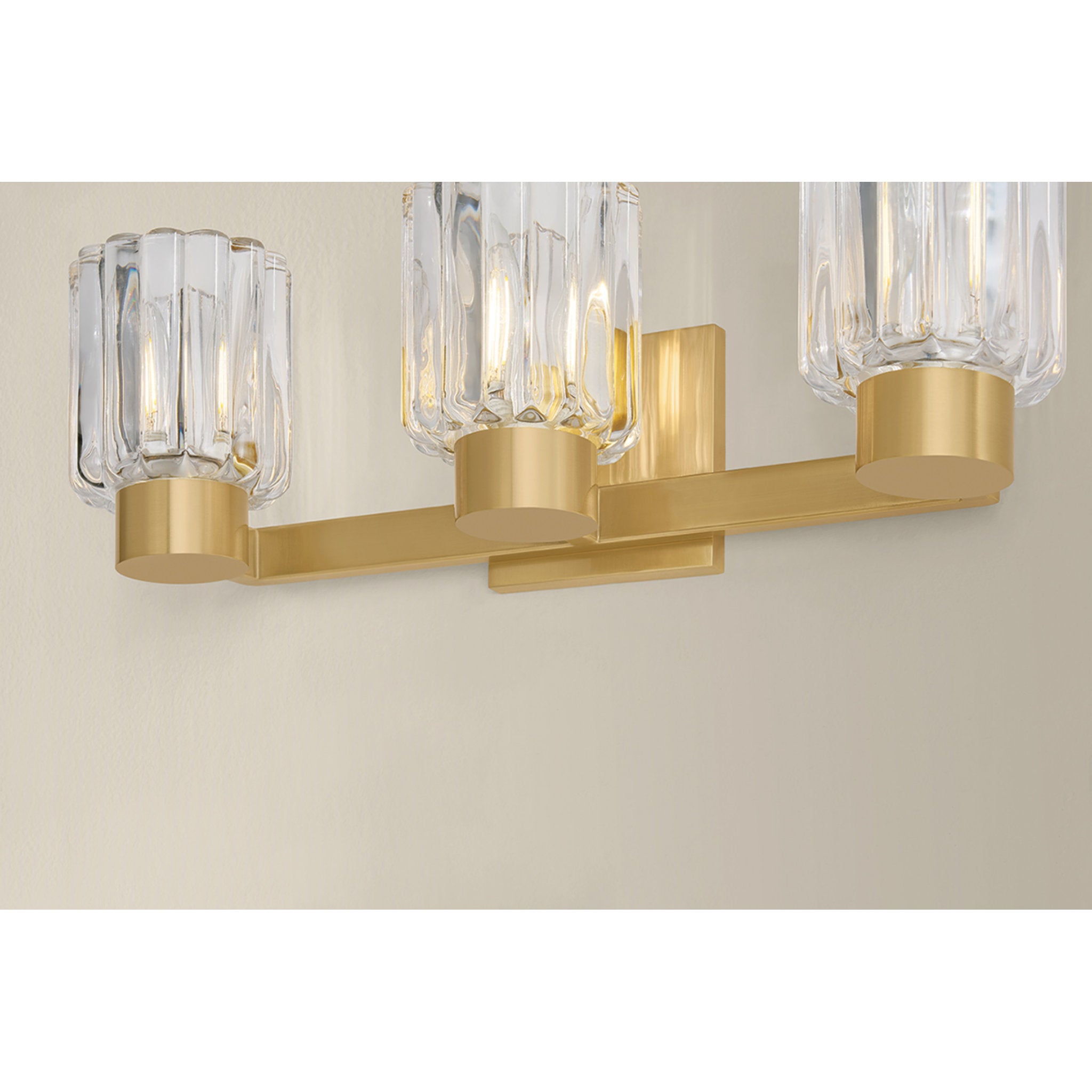 Danae 3-Light Bath and Vanity in Aged Brass 5L x 18W x 6.25H