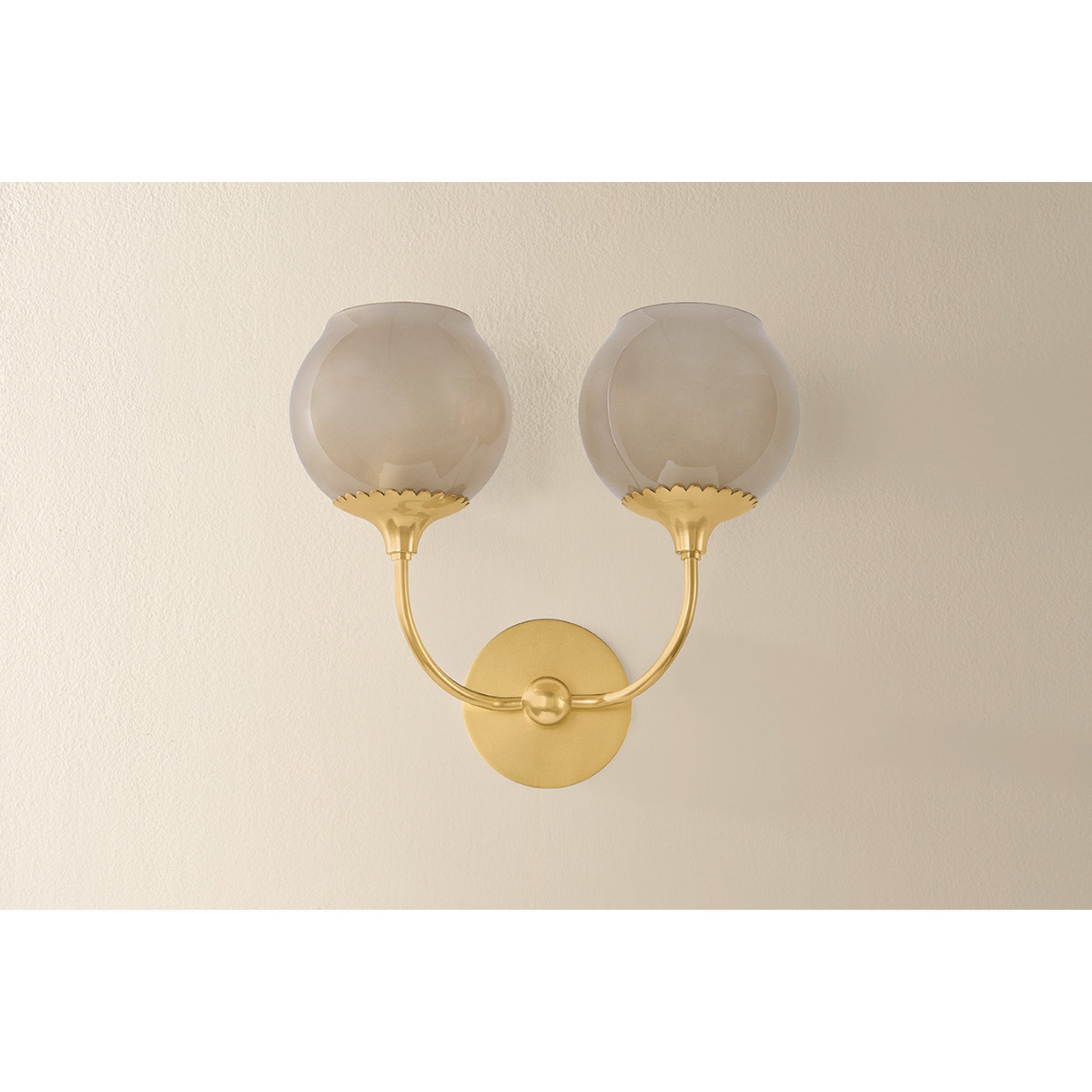 Daya 2-Light Wall Sconce in Aged Brass 7L x 13.75W x 12.5H