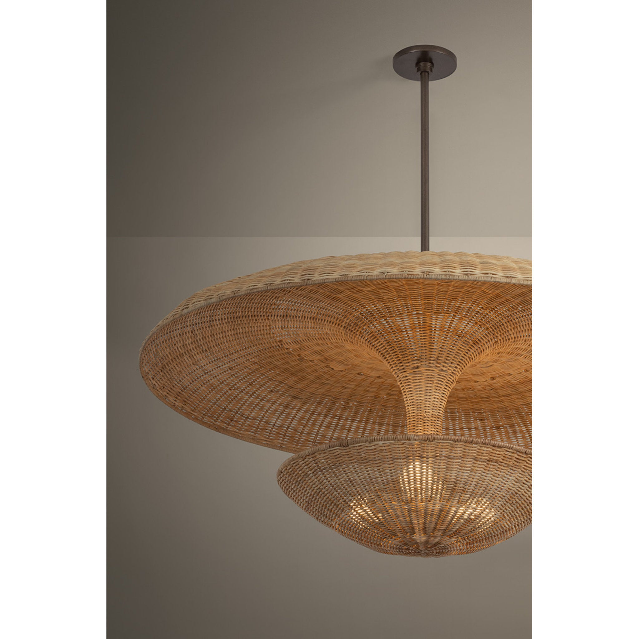 Draco 3-Light Pendant in Bronze Leaf 40W x 20H