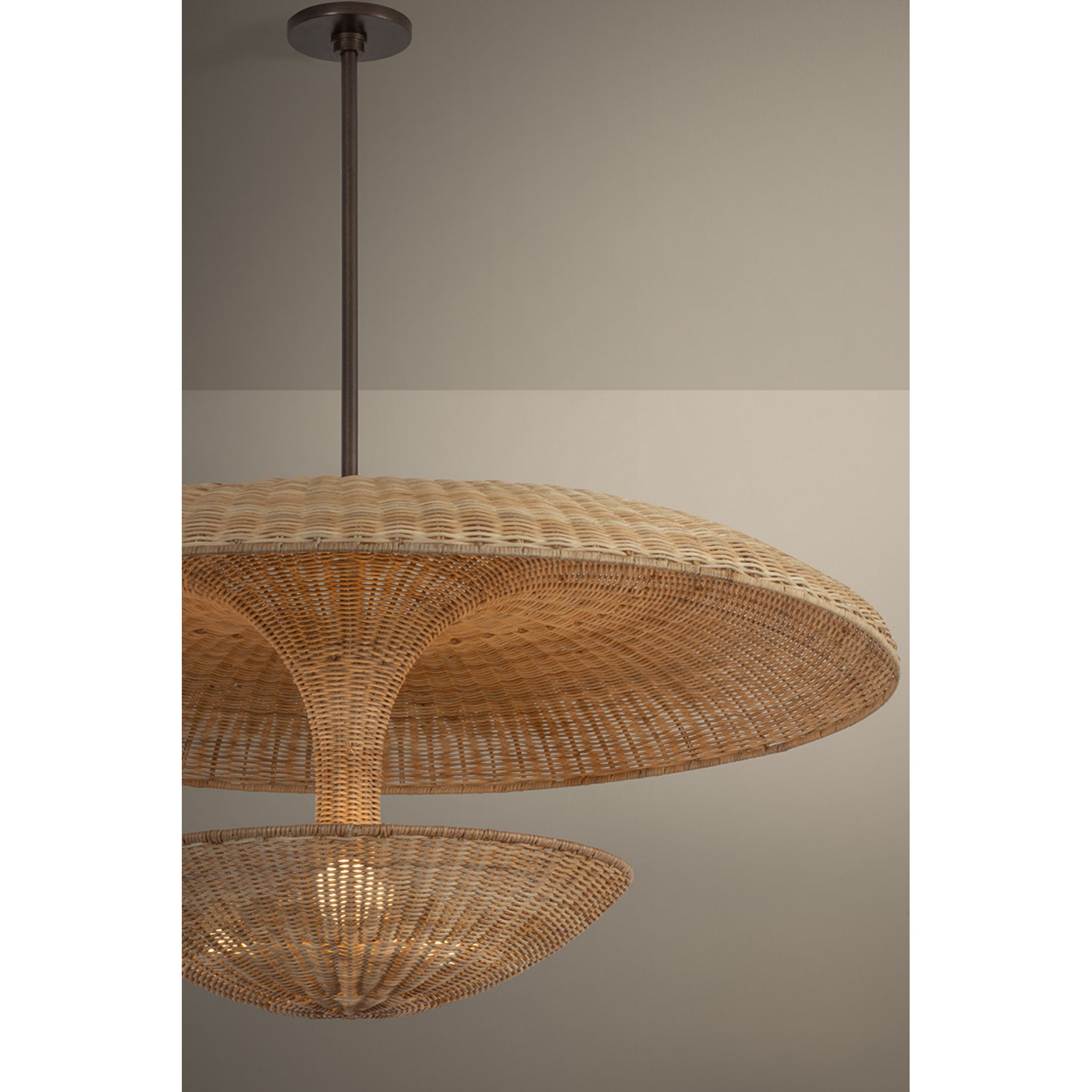 Draco 3-Light Pendant in Bronze Leaf 40W x 20H